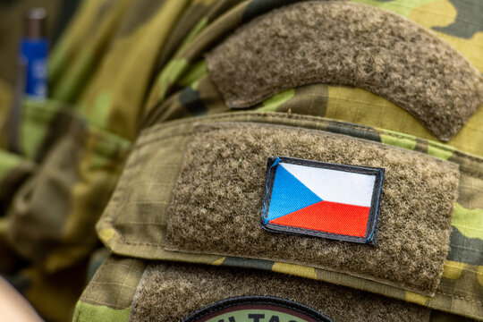 Flag of Czech Republic on a Czech soldier uniform