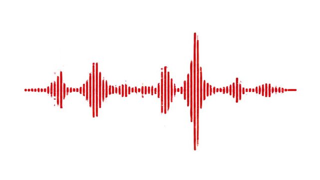 Digital audio waveform progression in clean studio lighting showing signal amplification over time