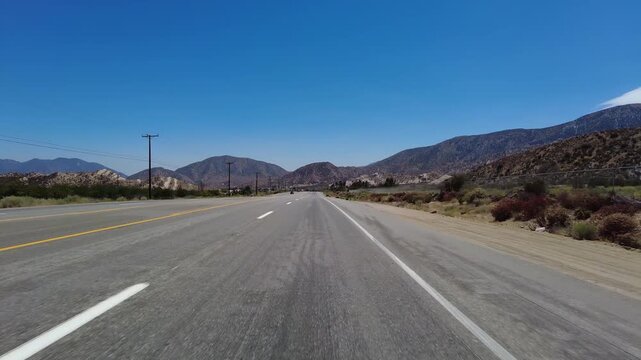Angeles Crest Highway Summer Eastbound 7 Wrightwood to Mormon Rock 14 Front View Driving Plate Angeles National Forest California USA