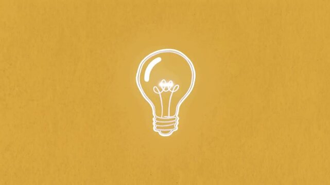Creative unique idea lightbulb standing out on yellow background