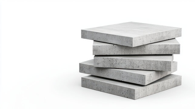 Stack of concrete slabs, industrial material, construction element, building supply, gray color, solid structure, modern design