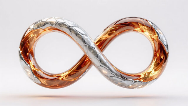 Cloud computing ring array: interlocking optic glass rings with glowing liquid copper plasma flow
