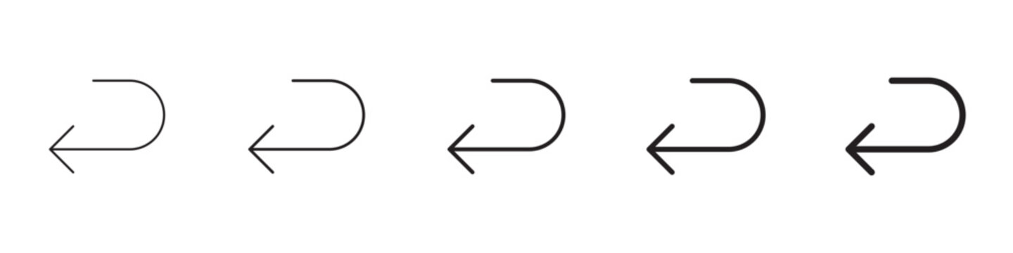 Send back icon flat outline in black