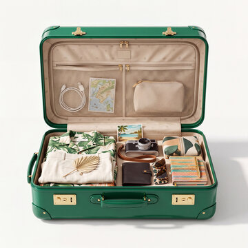 Emerald Green Travel Suitcase