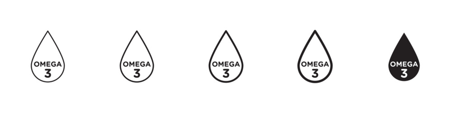 Omega icon flat outline in black