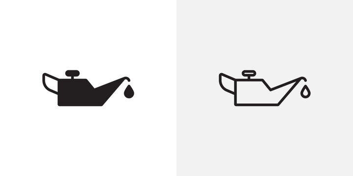 Oil can icon flat outline in black