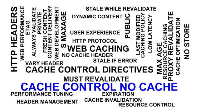 Cache Control No Cache Word Cloud