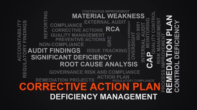 Corrective Action Plan Word Cloud