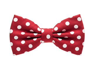 Isolated classic red polka bow tie element © Ritz PNG