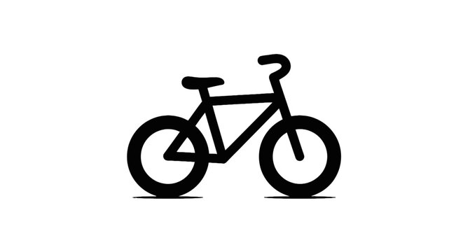 Black bicycle icon on white background.