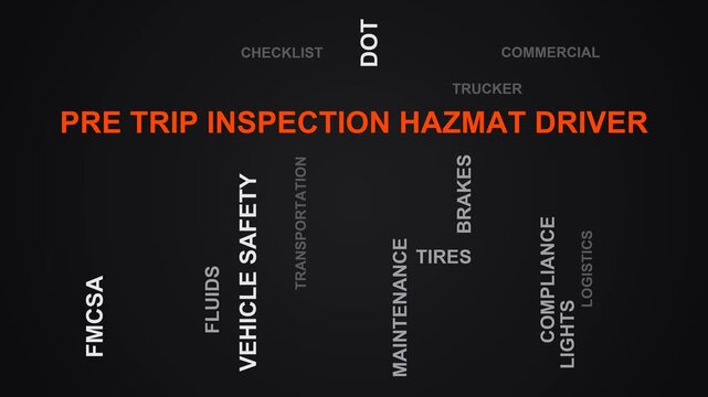 Pre Trip Inspection Hazmat Driver Word Cloud