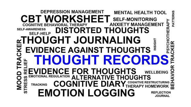 Thought Records Word Cloud