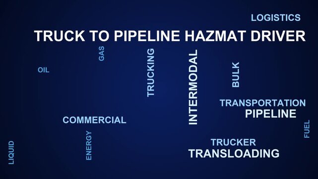 Truck To Pipeline Hazmat Driver Word Cloud