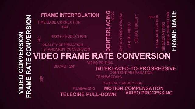 Video Frame Rate Conversion Word Cloud