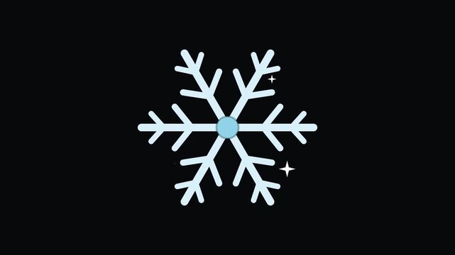 Snowflake Christmas holiday animated icon element, seamless loop motion graphic, ideal for festive video overlays and titles.
