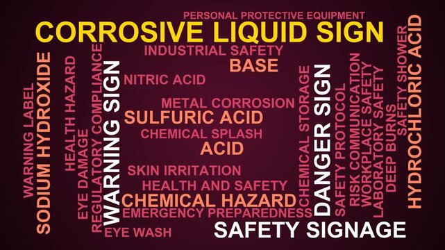 Corrosive Liquid Sign Word Cloud