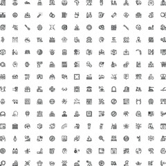 Fototapeta premium Large collection of versatile line icons covering business, technology, people, health, travel, finance, education, nature and leisure for web, app and interface design