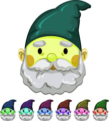 Fototapeta premium decoration garden gnome cartoon. decoration garden gnome sign colorful illustration