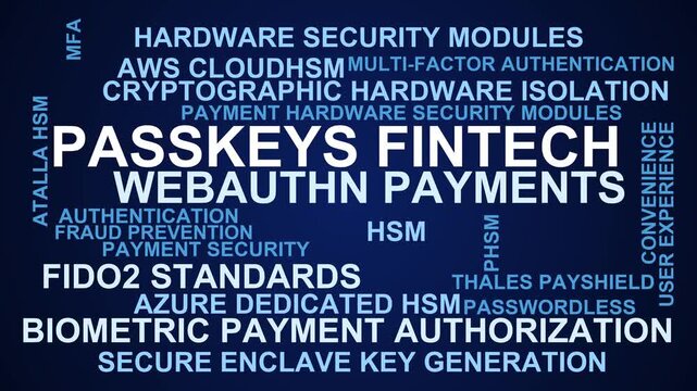 Passkeys Fintech Word Cloud
