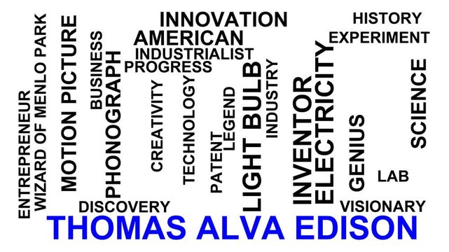Thomas Alva Edison Word Cloud