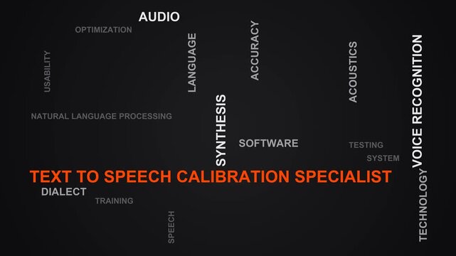 Text To Speech Calibration Specialist Word Cloud