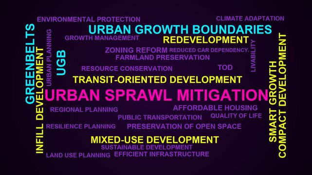 Urban Sprawl Mitigation Word Cloud