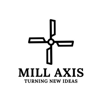 Clean minimalist turbine icon representing energy and industrial innovation.