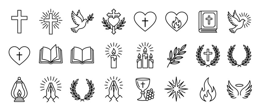 Religious Symbols Collection Isolated Icons