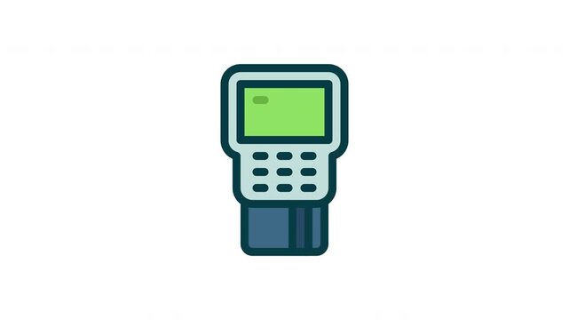 Credit Card Payment Terminal Icon Animation