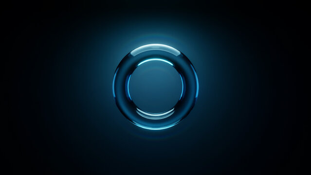 Glowing blue torus ring with inner light