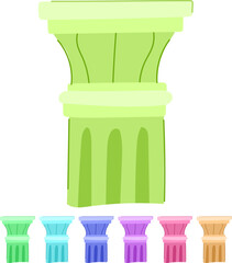 Obraz premium rome column ancient cartoon. sculpture marble, old pedestal, classic history rome column ancient sign vector