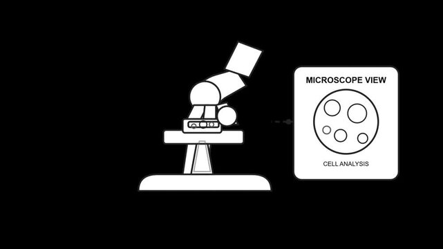 Microscope with Petri Dish Icon - Laboratory Science Research Illustration
