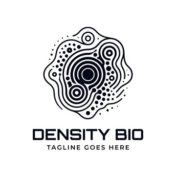 Abstract bio logo with concentric organic patterns.