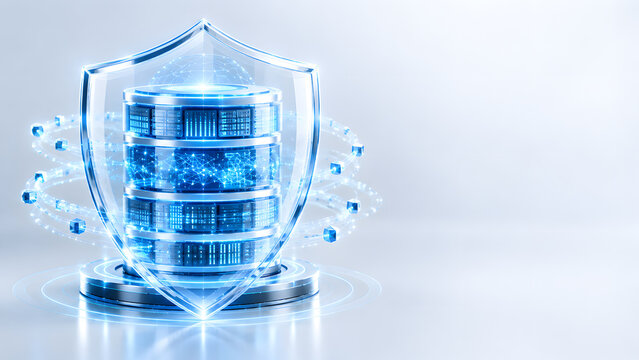 Cybersecurity server protected by digital shield