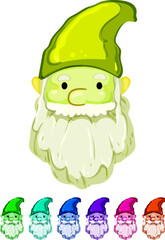 Fototapeta premium happy garden gnome cartoon. happy garden gnome sign colorful illustration