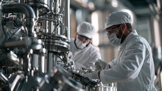 Engineers examine sodium-ion battery cells and electrode materials in an advanced pilot facility with precision testing equipment and automation.