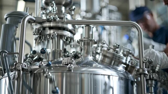 Engineers examine sodium-ion battery cells and electrode materials in an advanced pilot facility with precision testing equipment and automation.