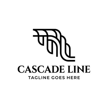 Abstract wavy line logo icon.