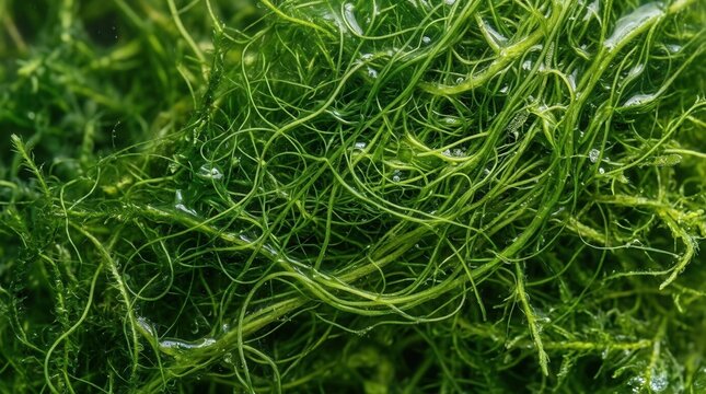 Texture of aquatic plant with an algae pattern