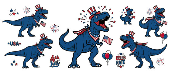 Patriotic Dinosaur Celebration © BESIR