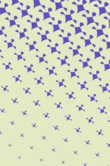 Purple geometric forms drift from large to tiny across a light lime backdrop, producing a lively sense of depth and motion for branding, textiles, posters, and websites. © Eldorado.S.Vector