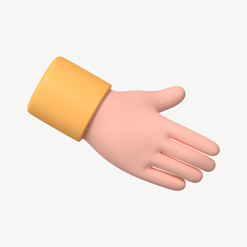 Hand extending to shake, business etiquette in 3D
