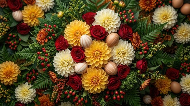A festive bunga telur composition enhancing the Malay wedding guest experience