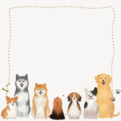 Obraz premium Cute dog border, beige background