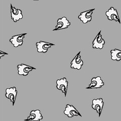 Obraz premium seamless pattern haste speed smoke cloud cartoon. celerity quickness, fleetness vapor, haze fume haste speed smoke cloud sign vector