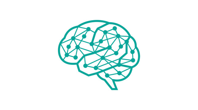 Illustration of Human Brain with Neural Network Connections.