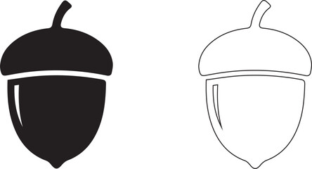 Simple acorn icon illustration vector  © malaika