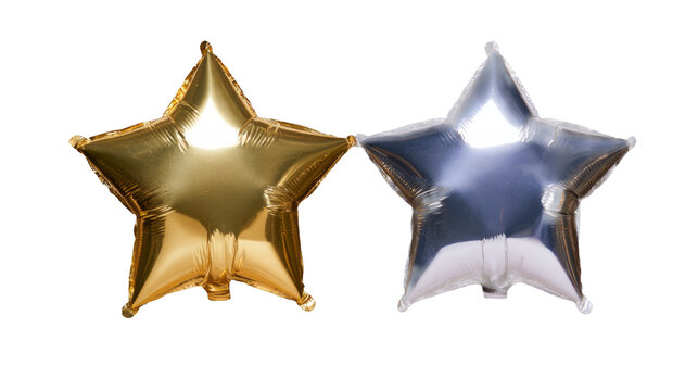 Gold and Silver Star Foil Balloons