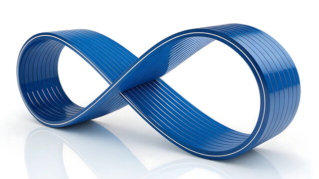 Conceptual blue infinity with infinity loop, infinity