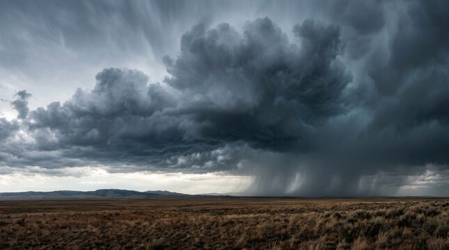 Dramatic scene of a dark cloudy sky prior to a storm
